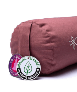 Bolster Yoga redondo rosa antiguo loto algodón orgánico