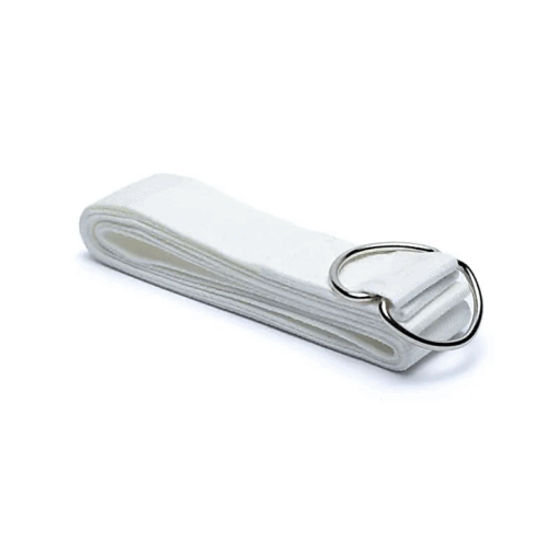 Cinturón de Yoga c/hebilla D de algodón blanco