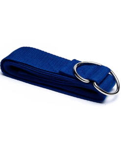 Cinturón de Yoga c/hebilla D azul algodón 183 cm
