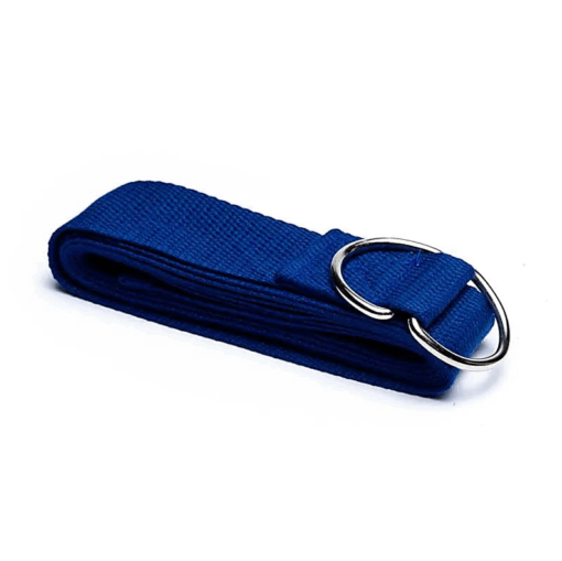 Cinturón de Yoga c/hebilla D azul algodón 183 cm