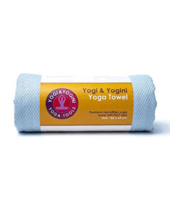 Toalla para yoga azul claro con puntos de PVC