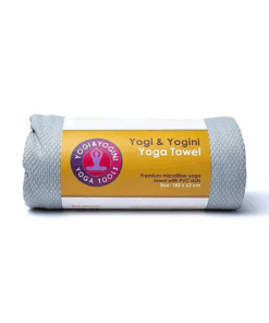 Toalla de yoga gris claro con puntos de PVC