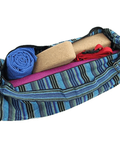 Bolso para Yoga y Pilates algodón azul con rayas