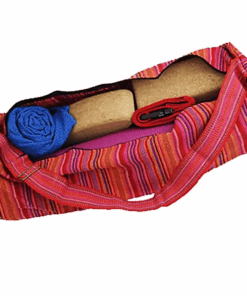 Bolsa de yoga algodón rosa con rayas