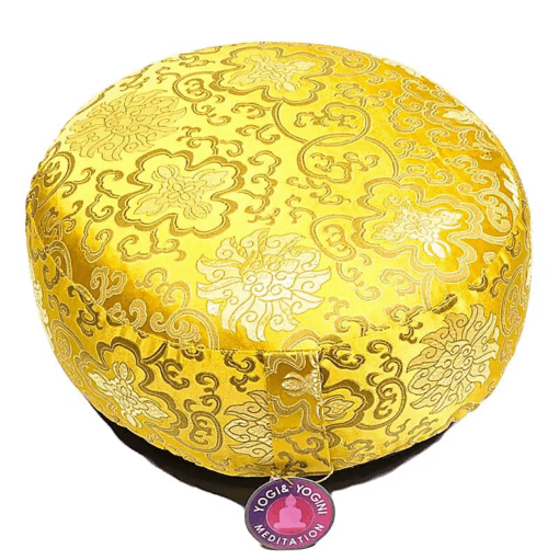 Zafu de Yoga meditación motivos Flores de Loto color oro