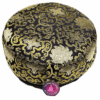 Zafu de Yoga meditación negro Flores de Loto oro