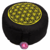 Zafu de Yoga meditación Flor de la vida negro/oro