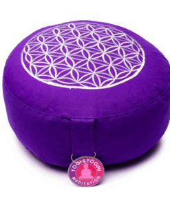 Zafu de Yoga meditación Flor de la vida purpura/plata