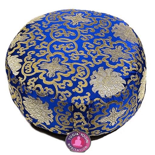 Zafu de Yoga meditación Flor de Loto azul
