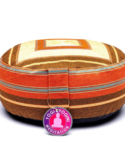 Zafu de Yoga meditación multicolor - crema/naranja