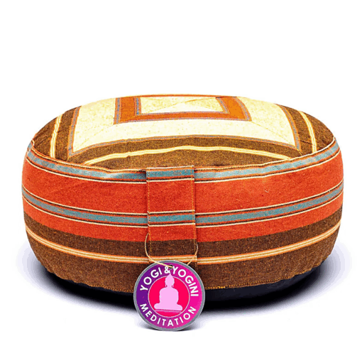Zafu de Yoga meditación multicolor - crema/naranja