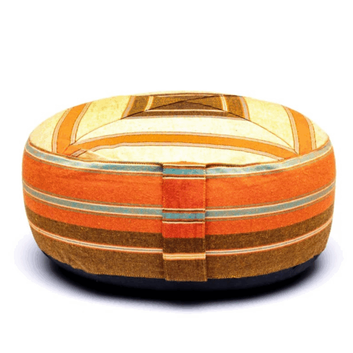 Zafu de Yoga meditación multicolor - crema/naranja