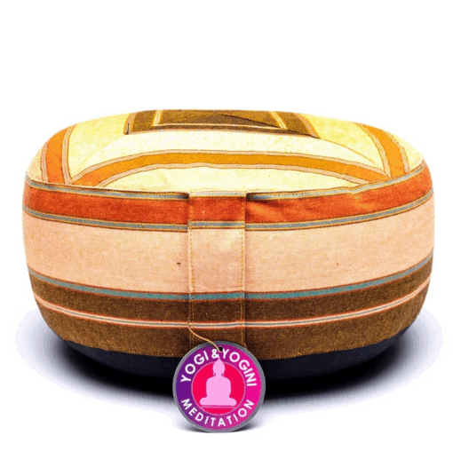Zafu de Yoga meditación multicolor - crema/naranja