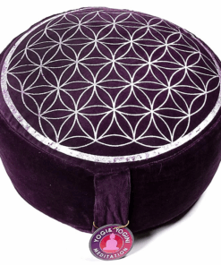 Zafu de Yoga meditación estilo vintage morado flor de la vida