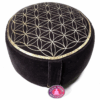 Zafu de Yoga meditación estilo vintage Flor de la vida antracita