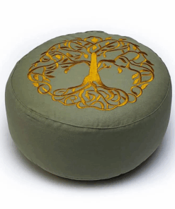 Zafu de Yoga meditación Árbol de la vida de algodón BIO