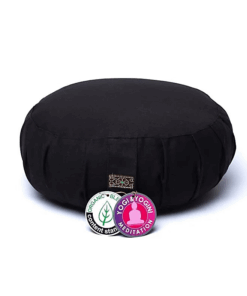 Zafu de Yoga meditación negro de algodón orgánico
