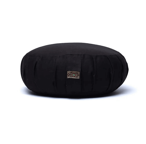 Zafu de Yoga meditación negro de algodón orgánico
