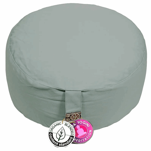 Zafu de Yoga meditación celadón verde de algodón BIO