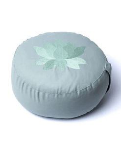 Zafu de Yoga redondo Loto verde salvia algodón orgánico