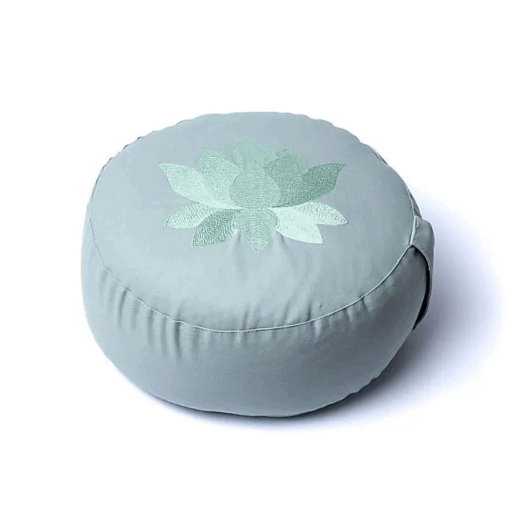 Zafu de Yoga redondo Loto verde salvia algodón orgánico