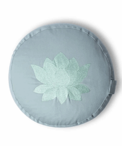 Zafu de Yoga redondo Loto verde salvia algodón orgánico
