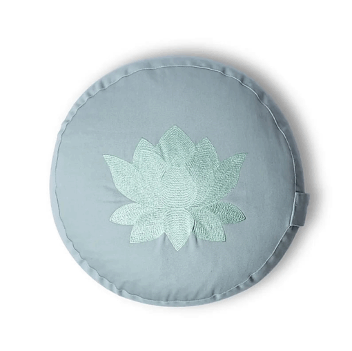 Zafu de Yoga redondo Loto verde salvia algodón orgánico