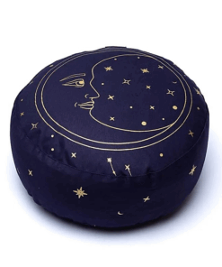 Zafu de Yoga meditación Luna azul marino algodón orgánico