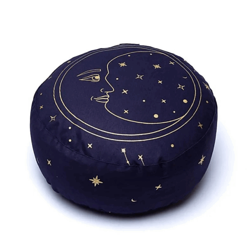 Zafu de Yoga meditación Luna azul marino algodón orgánico