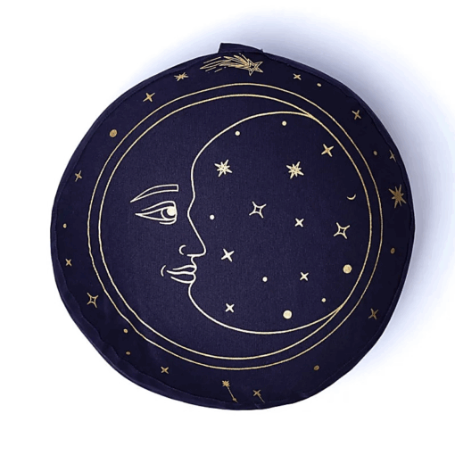 Zafu de Yoga meditación Luna azul marino algodón orgánico