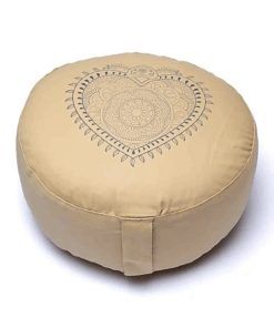 Zafu de Yoga meditación Corazón beige algodón orgánico