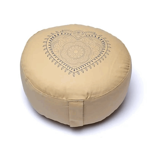Zafu de Yoga meditación Corazón beige algodón orgánico