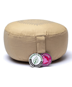 Zafu de Yoga meditación Corazón beige algodón orgánico
