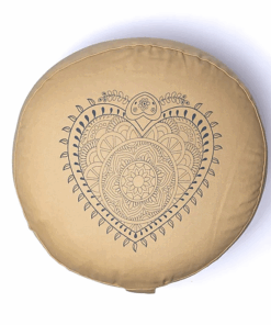 Zafu de Yoga meditación Corazón beige algodón orgánico