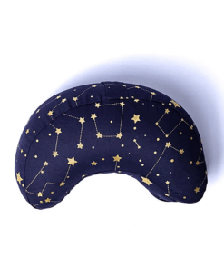 Zafu de Yoga Meditación media luna cielo estrellado azul marino algodón orgánico