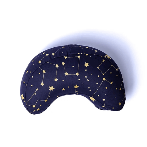 Zafu de Yoga Meditación media luna cielo estrellado azul marino algodón orgánico