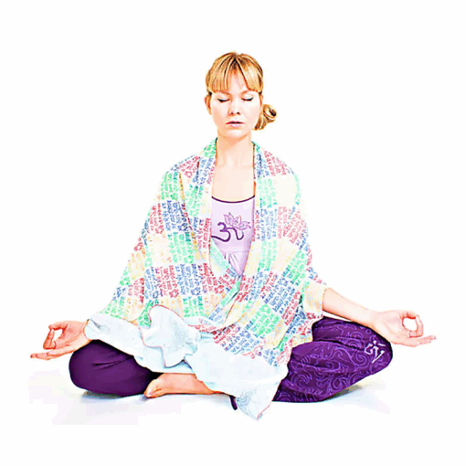 Chal de yoga para meditación Gayatri mantra