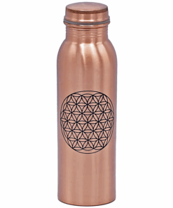 Botella para Yoga y Pilates de cobre con Flor de la vida imprimido
