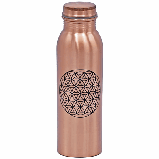 Botella para Yoga y Pilates de cobre con Flor de la vida imprimido