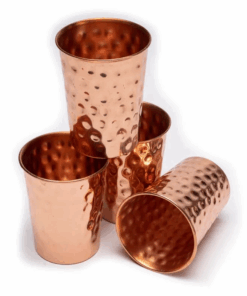 Vaso de cobre para Yoga y Pilates martillado - Cuatro unidades