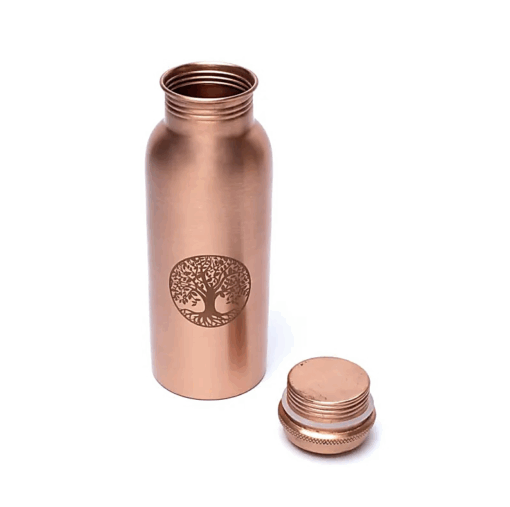 Botella para Yoga y Pilates de cobre con Árbol de la vida grabado a láser