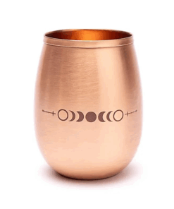 Vaso de cobre para Yoga y Pilates con fases lunares grabadas con láser - Dos Unidades