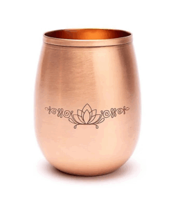 Vaso de cobre para Yoga y Pilates con con loto grabado con láser - Dos Unidades