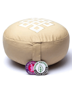 Zafu de Yoga meditación Nudo infinito beige algodón orgánico