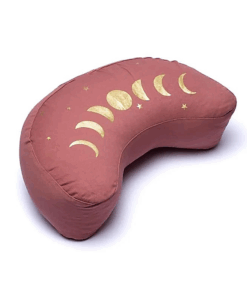 Zafu de Yoga meditación fases lunares rosa antiguo algodón orgánico