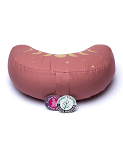Zafu de Yoga meditación fases lunares rosa antiguo algodón orgánico