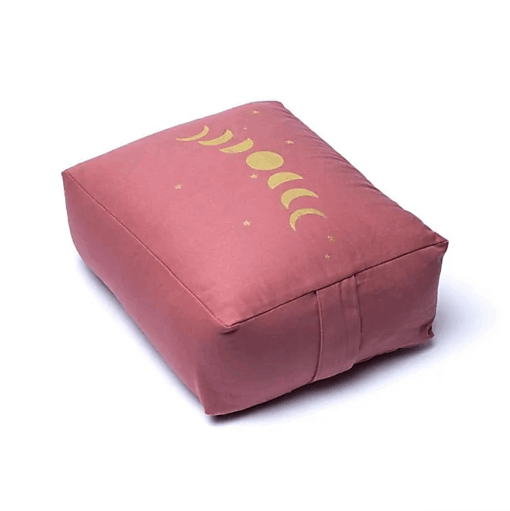 Bolster Yoga rectangular fases lunares malva algodón orgánico