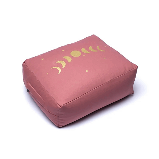 Bolster Yoga rectangular fases lunares malva algodón orgánico