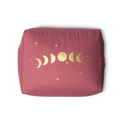 Bolster Yoga rectangular fases lunares malva algodón orgánico