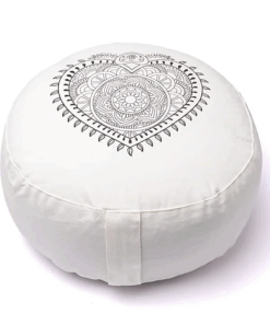 Zafu de Yoga meditación corazón color crudo algodón bio
